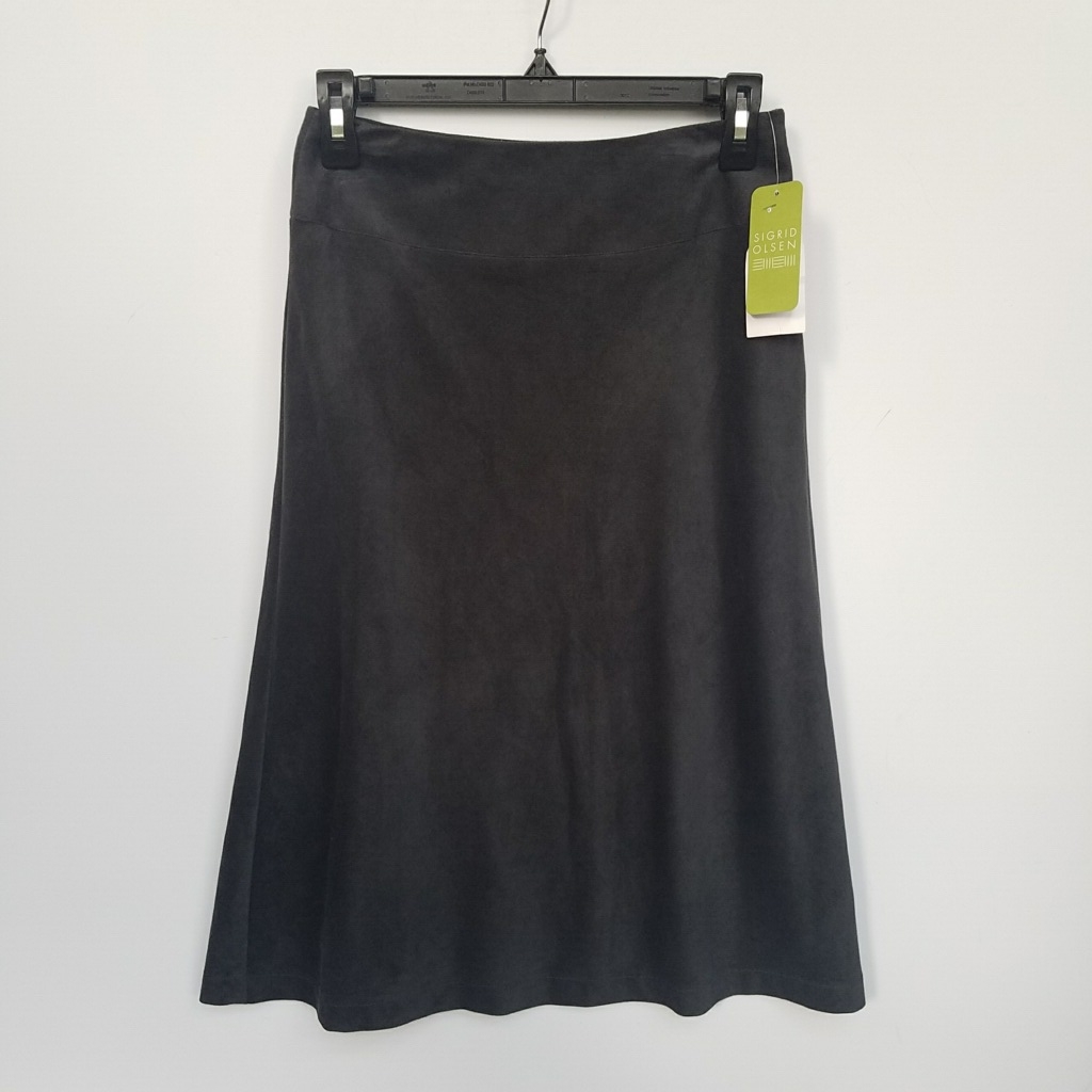 Sigrid Olsen Faux Suede A-Line Midi Skirt Nwt! Xs
